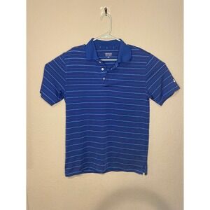 Brooks Brothers Polo Shirt Striped Golf Casual Short Sleeve Blue Size Medium